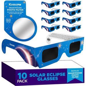 Solar Eclipse Glasses Approved 2024, (10 Pack) CE and ISO Certified